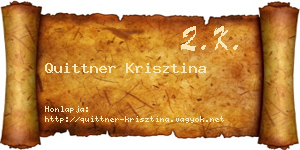 Quittner Krisztina névjegykártya